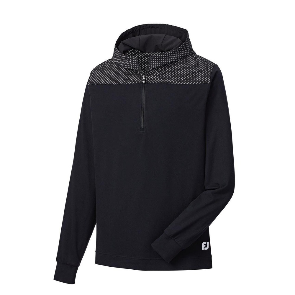 Footjoy Sweater Hoodie Mens Size Medium Black Lightweight Performance 1/4 Zip